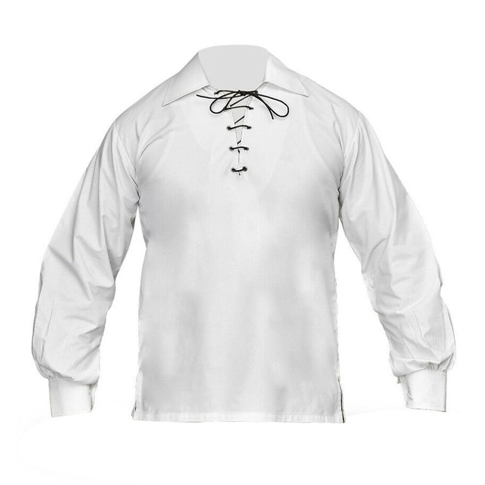 Men's Scottish Jacobite Shirt White Ghillie Shirt Highlander wear Size 3xl